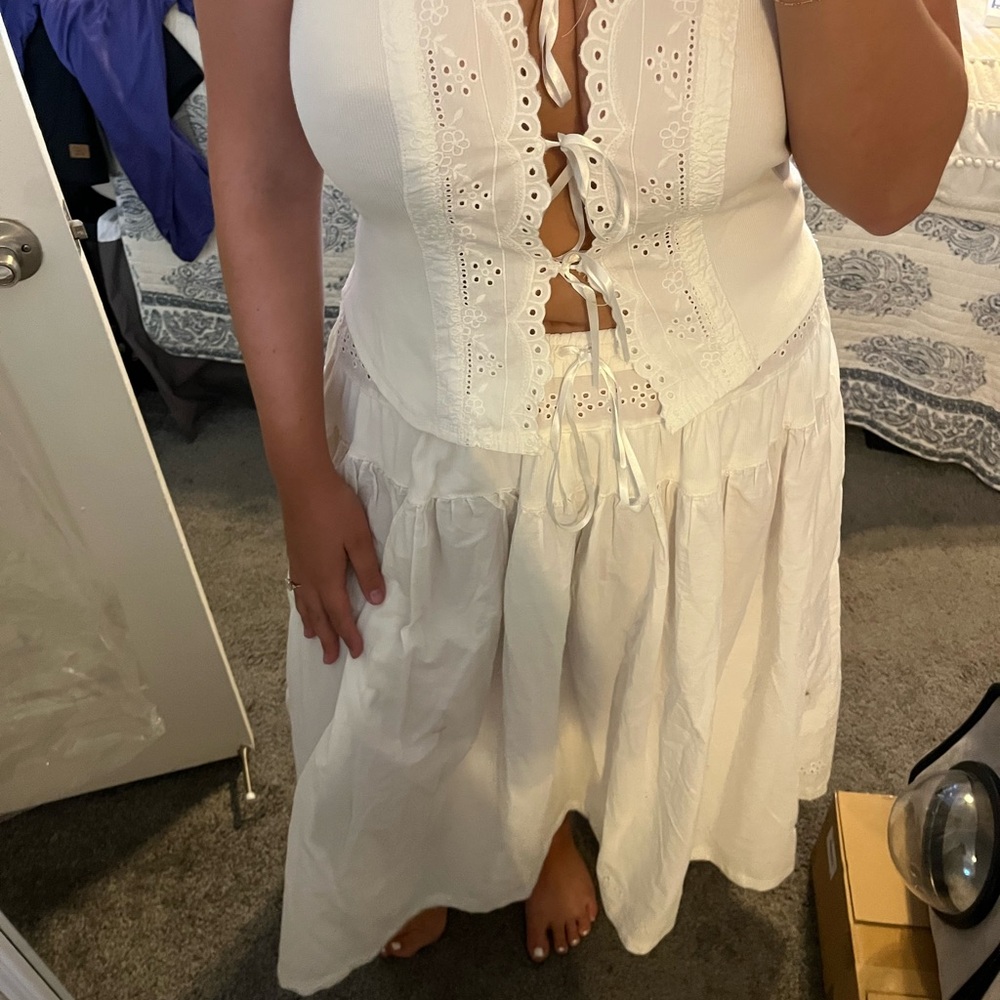 Free People Ivory Eyelet TOP